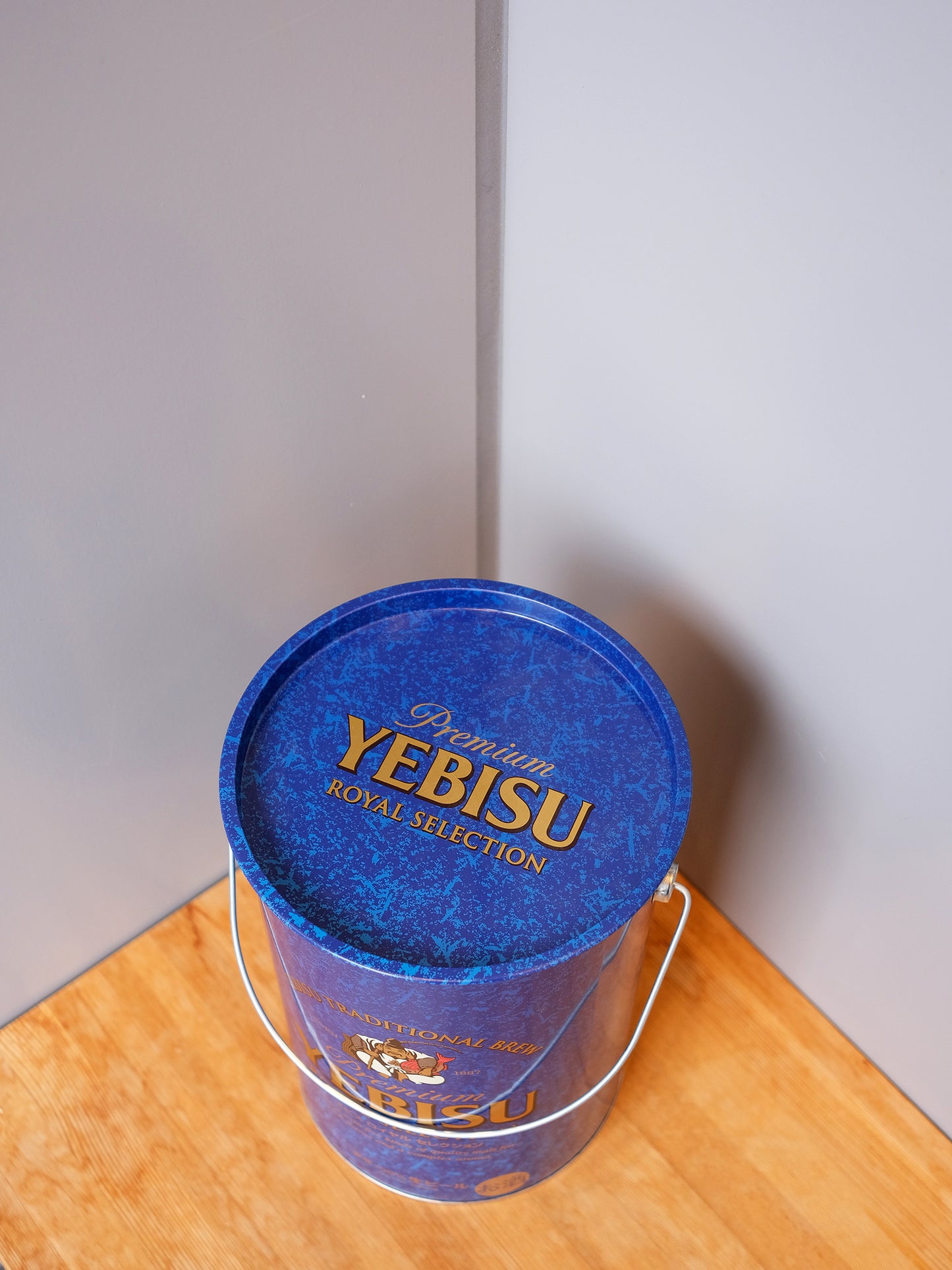 日本 YEBISU 惠比壽 啤酒 圓柱形 鐵製 收納罐 缶