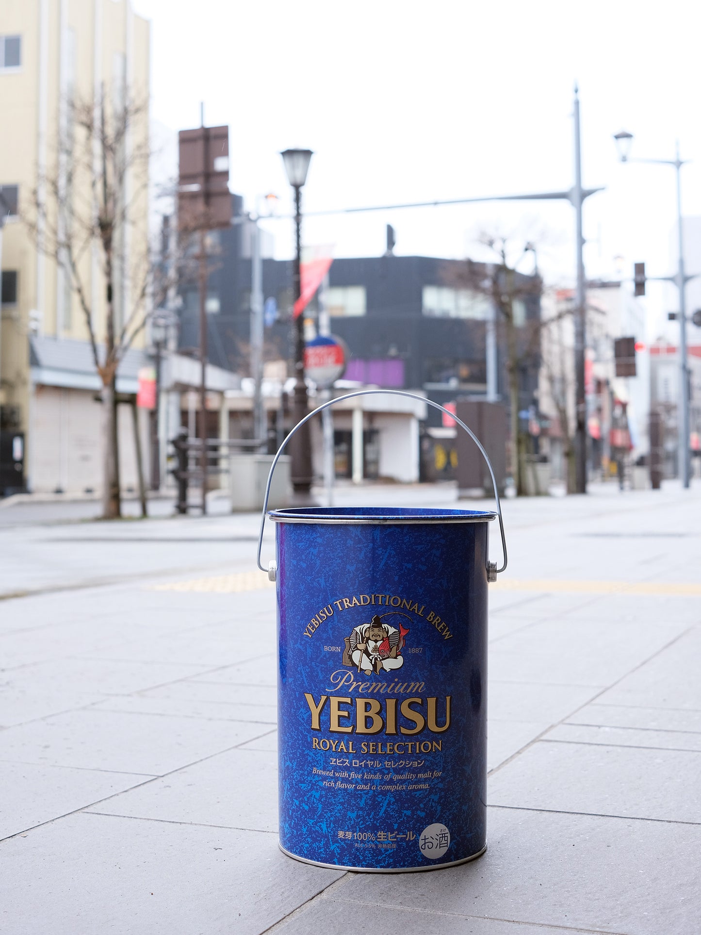 日本 YEBISU 惠比壽 啤酒 圓柱形 鐵製 收納罐 缶
