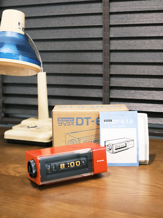 全新品 日本制 Sankyo DT-162 Digital Alarm Flip Clock 紅色 翻頁鐘 有盒