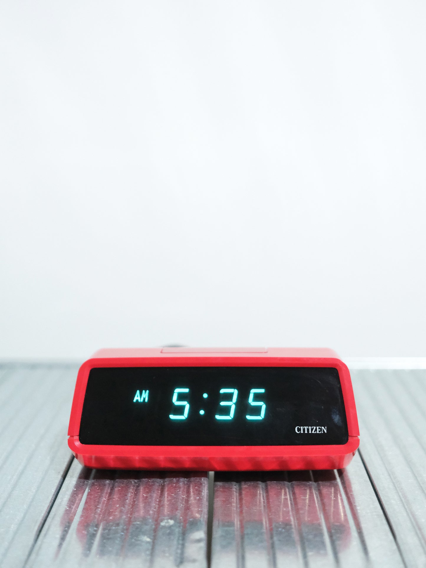 日本制 昭和 Citizen 星辰 5RD605 Digital Alarm Clock 紅色 電子 鬧鐘 時計