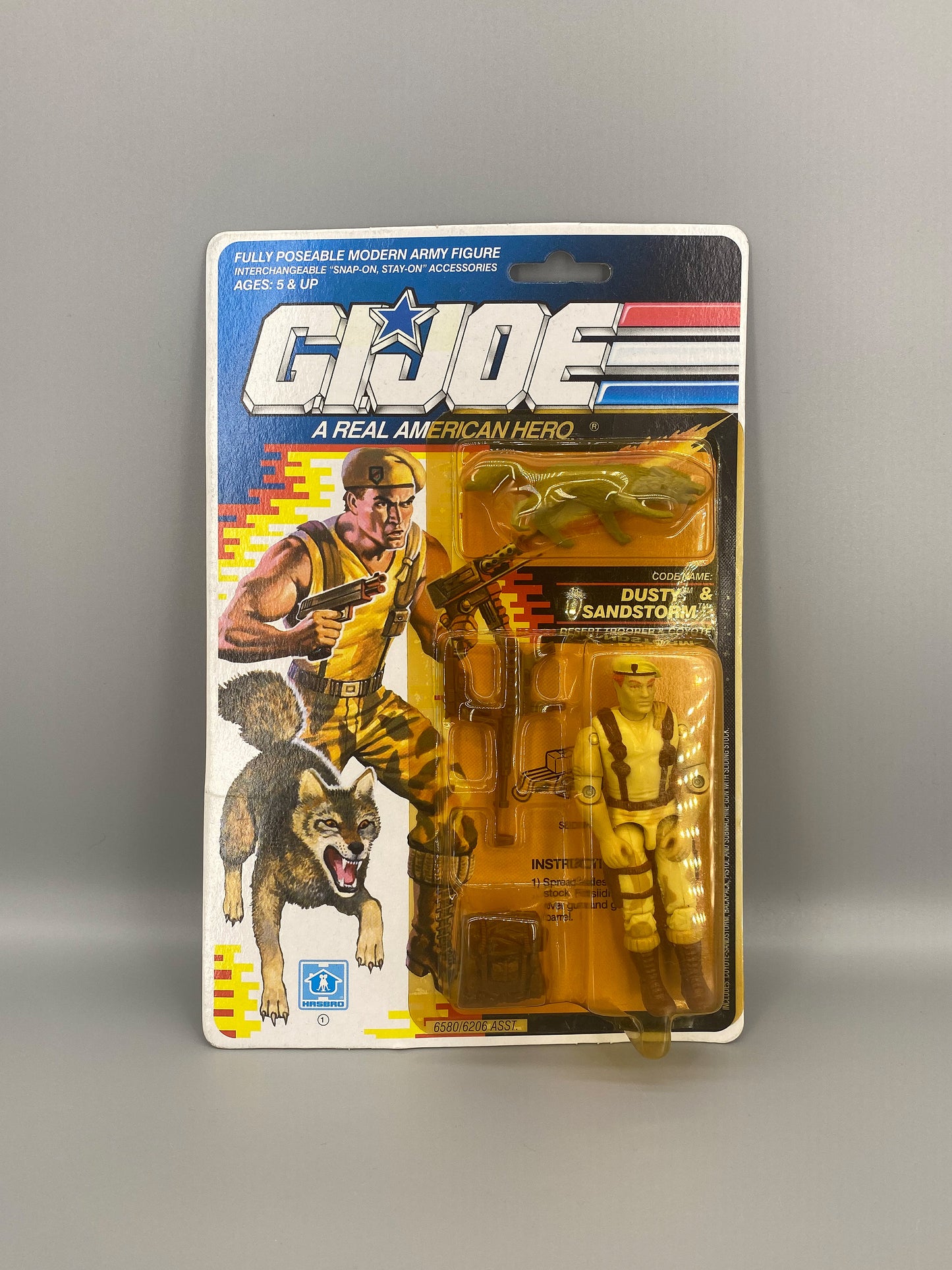 Hasbro 1990 Gi Joe Dusty & Sandstorm Desert Trooper & Coyote Action Figure
