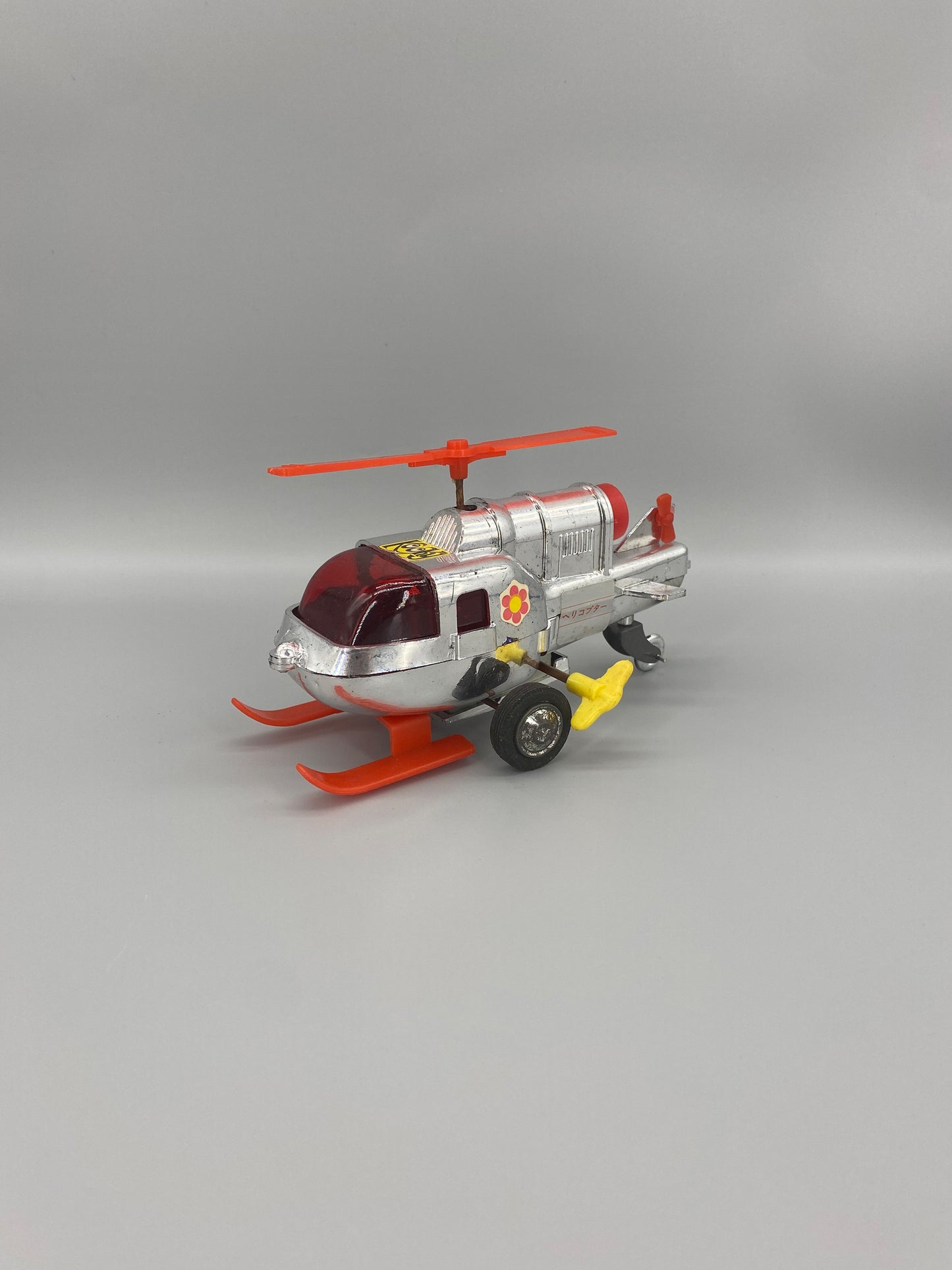 日本制 70‘s Wind Up Silver Helicopter 上鏈直升機