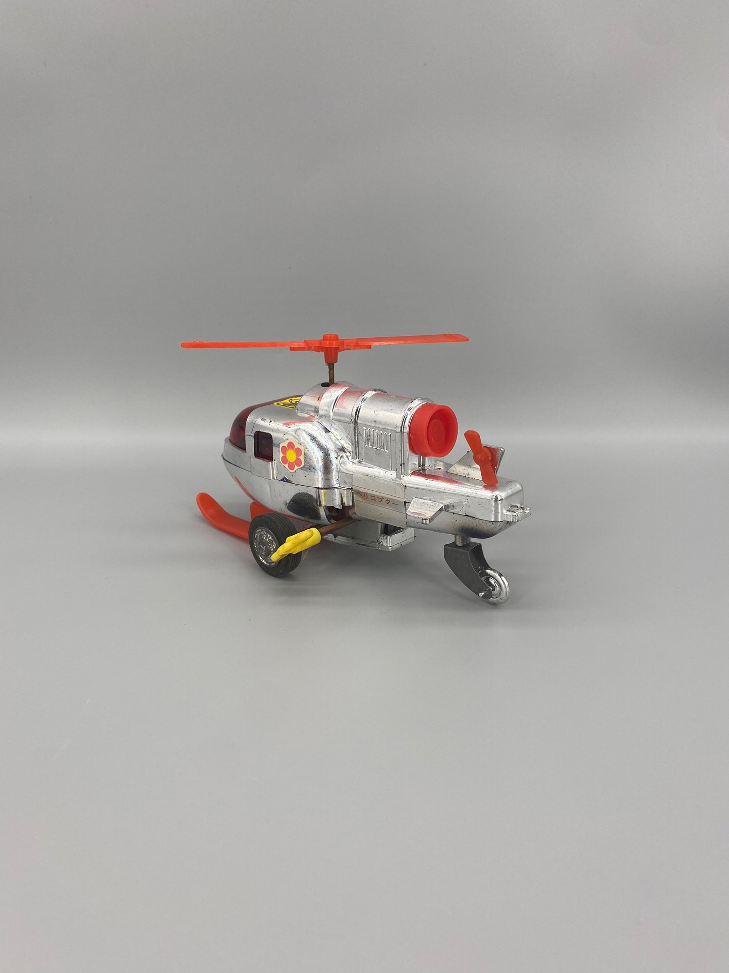 日本制 70‘s Wind Up Silver Helicopter 上鏈直升機
