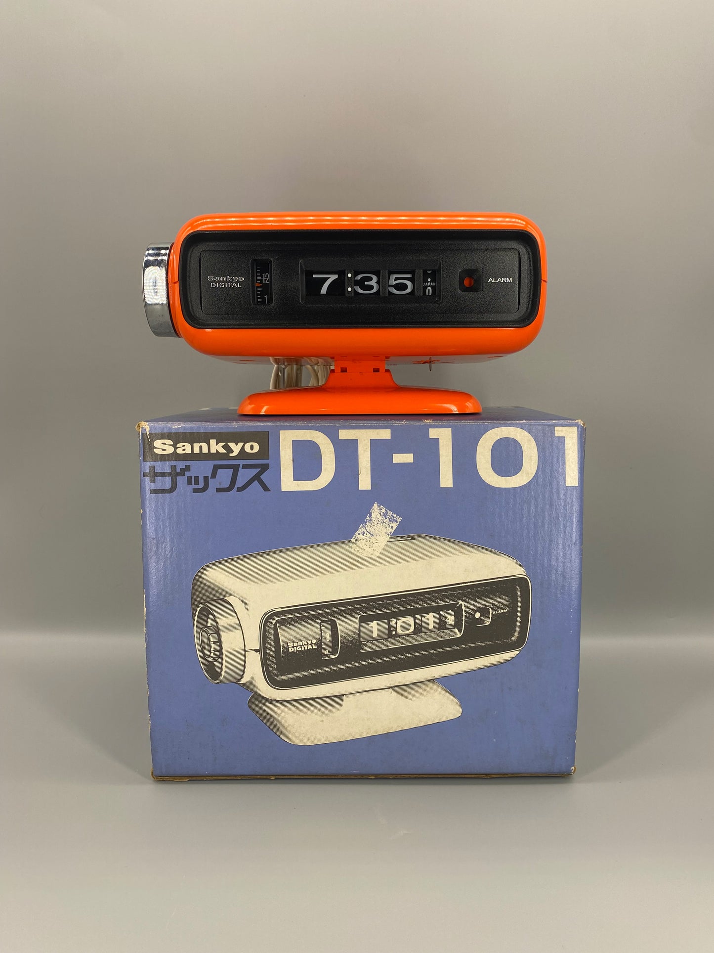 日本制 70s Sankyo DT-101 Digital Alarm Flip Clock 翻頁鐘 有盒