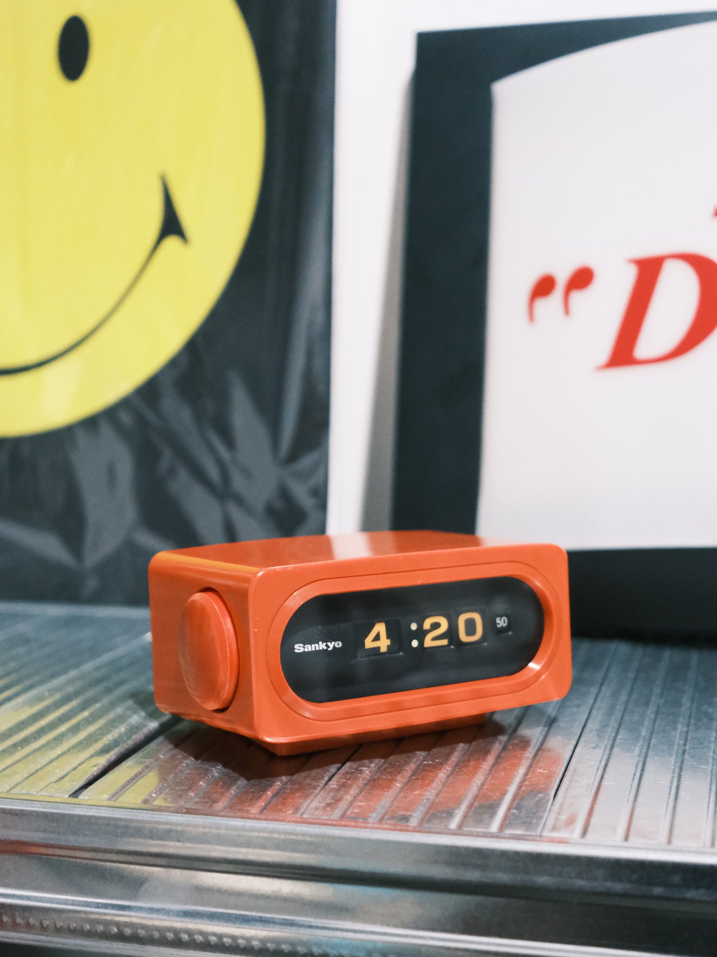 日本制 70s Sankyo 601Z Digital Flip Clock 翻頁鐘 橙色