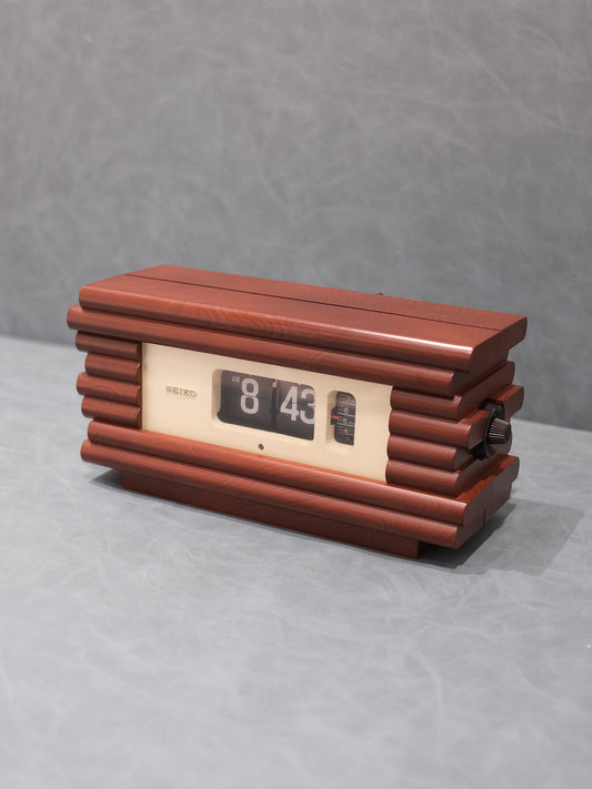 日本制 70s Seiko 精工 仿木頭 Digital Alarm Flip Clock 翻頁鐘